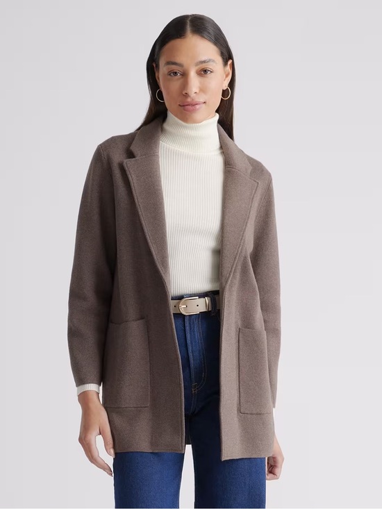 Quince Jackets & Blazers - Quince 100% Organic Cotton Knit Blazer size M in brown